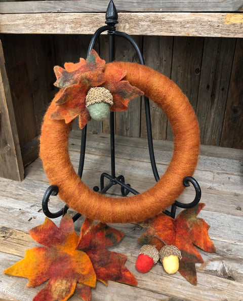 Needle Felt Autumn Leaves and Acorns with Marti
