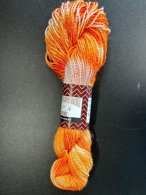 Orange and white yarn Alpaca Yarn