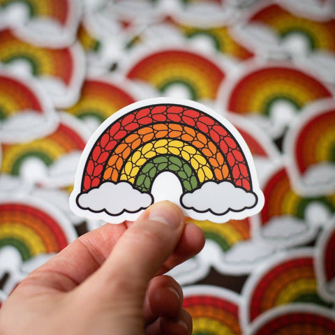 Rainbow Knitting Sticker