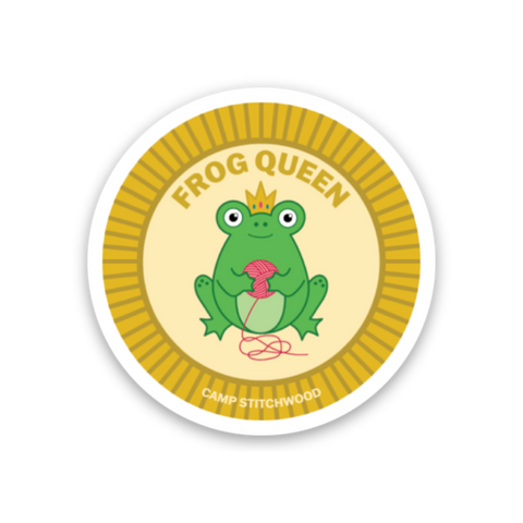 Frog Queen Badge Sticker