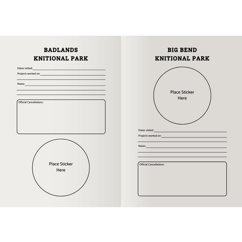 Knitional Parks Passport Book