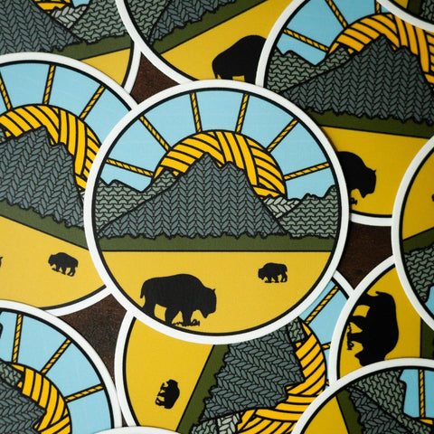 Grand Teton Knitional Park Knitting Sticker