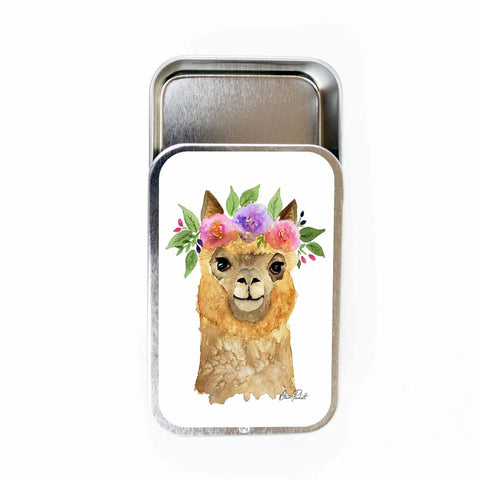Flower Alpaca Marker Tin Storage