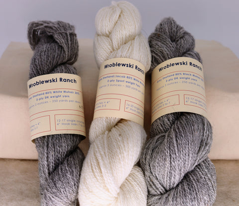Grey Shetland 80% Black Mohair 20%