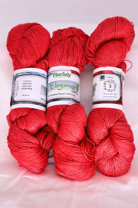 Eleganz 85% Bamboo Rayon - 15% Cotton - Fingering - Dye Lot 01