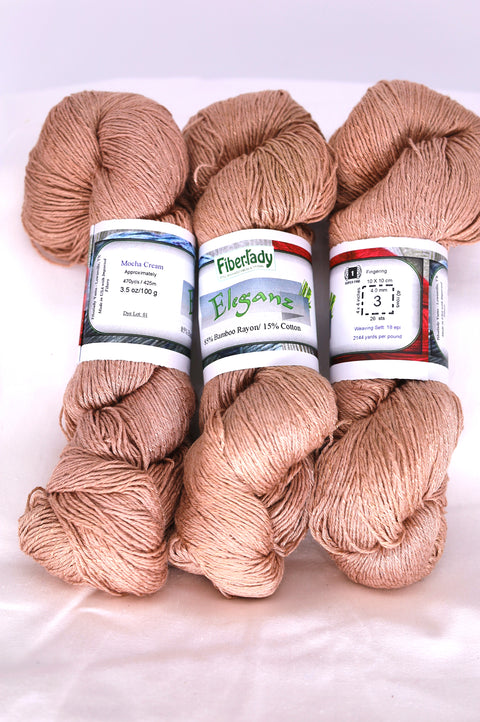 Eleganz 85% Bamboo Rayon - 15% Cotton - Fingering - Dye Lot 01