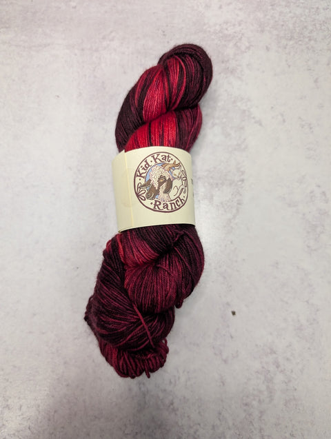 Black Cherry- Hand Painted Yarn - Fingering