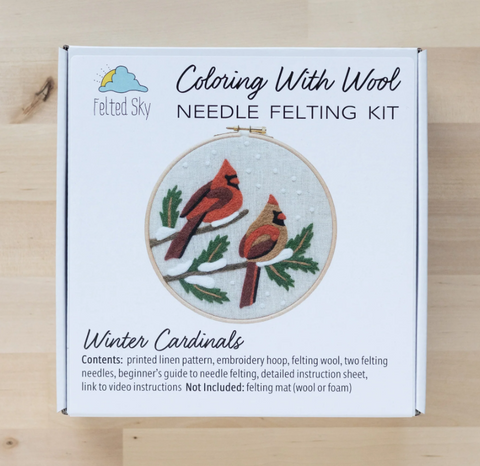 Winter Cardinals felting kit