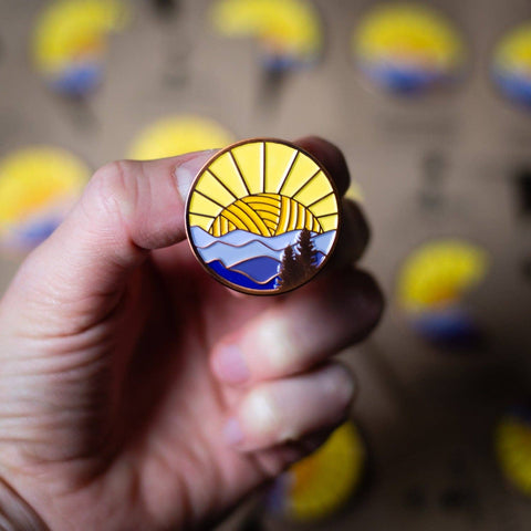 Mountains Knitting Enamel Pin