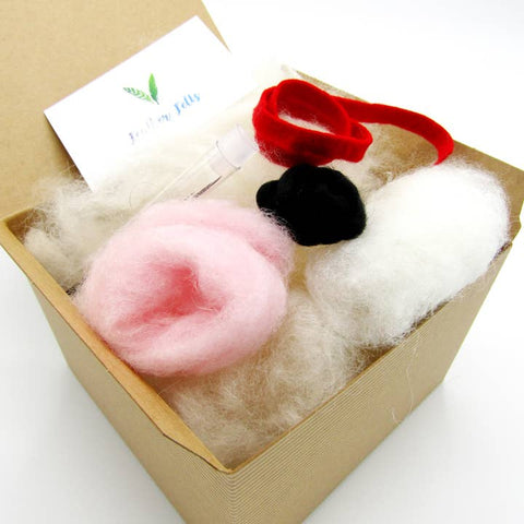 White Mouse - Needle Felting Kit - With Foam