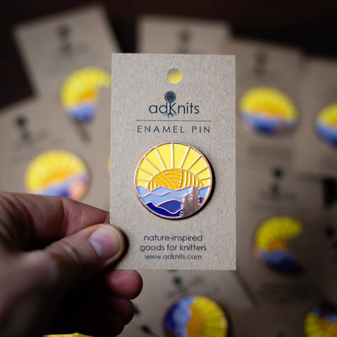 Mountains Knitting Enamel Pin