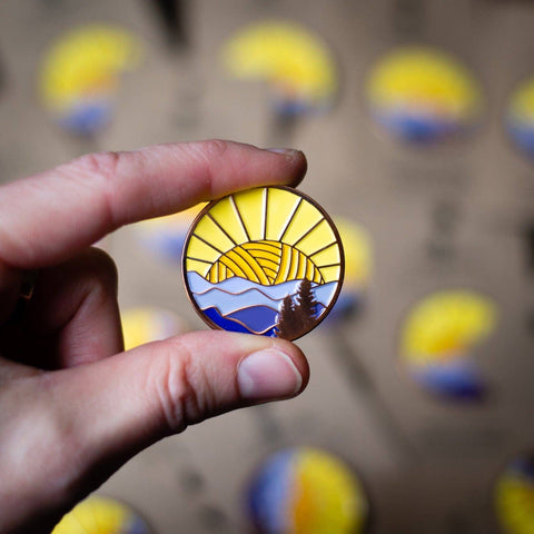 Mountains Knitting Enamel Pin