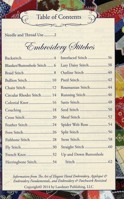 Hand Embroidery Stitches at a Glance by Janice Vaine