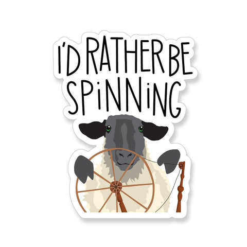 I'd Rather Be Spinning Sheep Vinyl Sticker