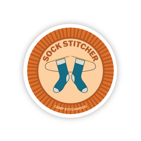 Sock Stitcher Badge Sticker