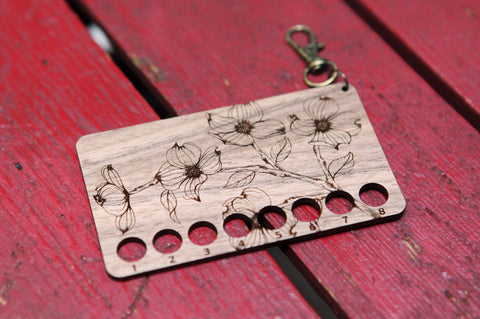 Dogwood Embroidery Floss Storage Holder - Walnut Wood