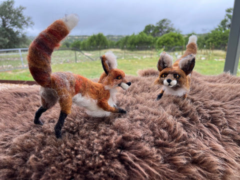 Needle Felted 3D Posable Fox Sculpture with Joyce Hazlerig