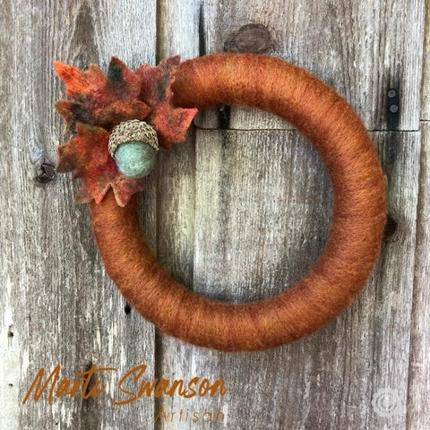 Needle Felt Autumn Leaves and Acorns with Marti