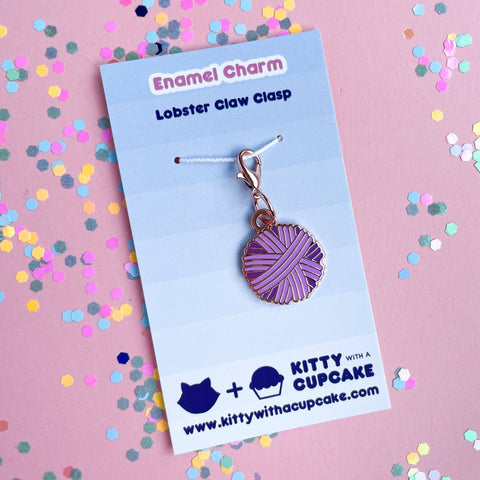 Purple Yarn Ball Charm