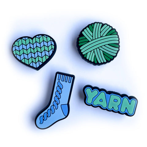 Yarn Love Mint/Blue Shoe Charm Set