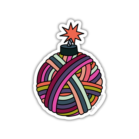 Yarn Bomber Knitting Sticker
