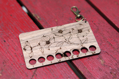 Dogwood Embroidery Floss Storage Holder - Walnut Wood