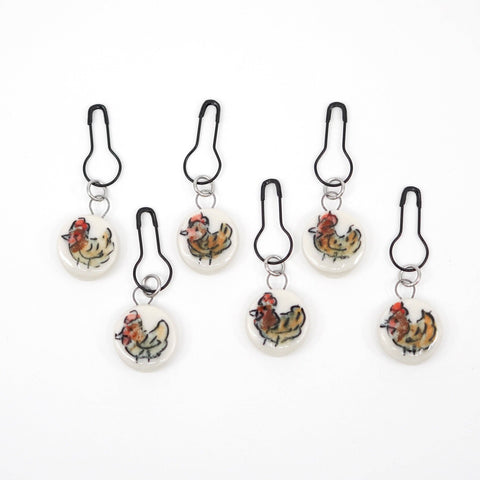 Buff Orpington Chicken Stitch Marker Set - Pin Version