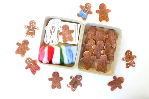 Gingerbread Cookie Felting Craft Kit - Single Maker Kit (1 foam pad and 2 Needles)