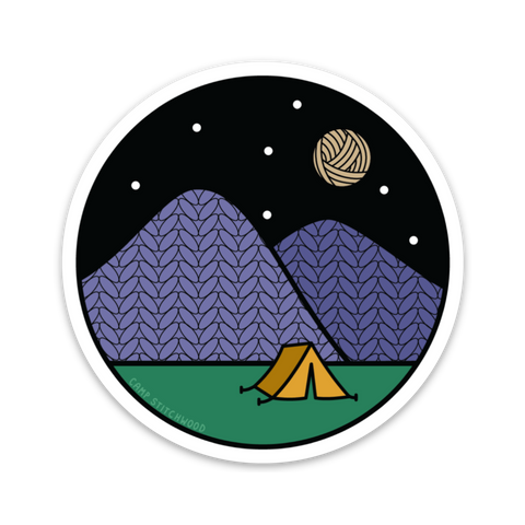Camping Knitting Sticker