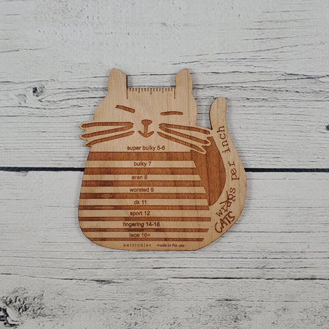 "Cats Per Inch" WPI Yarn Gauge Tool