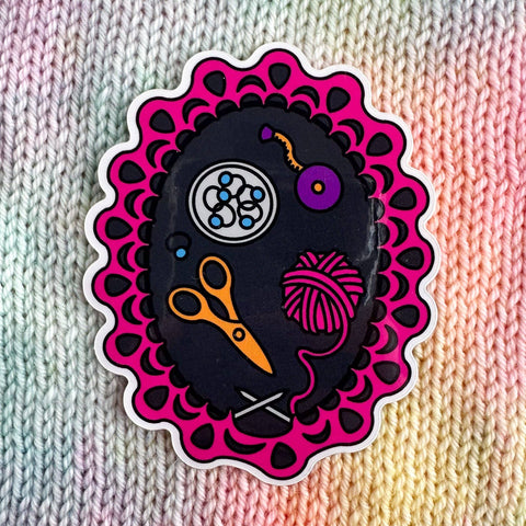 Knitting Session Sticker