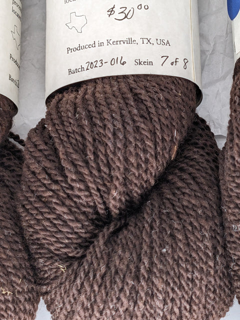 Yarn Batch 2023-016 is a Sport weight blend of Miniature Harlequin wool.