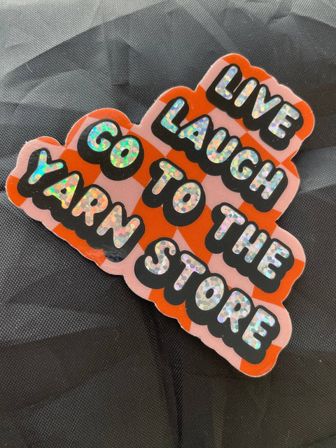 Glitter Vinyl Sticker - Yarn Store LYS Knitting Crochet