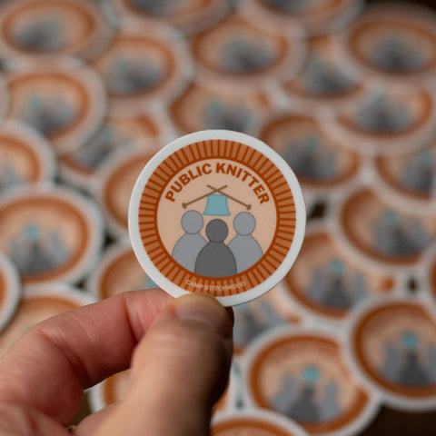 Public Knitter Badge Sticker