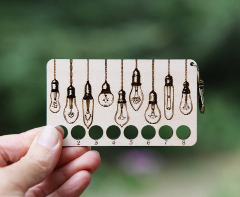 Edison Bulb Embroidery Floss Storage - Maple Wood Rectangle