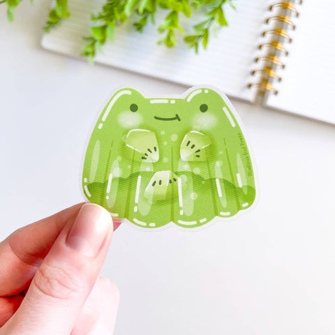 CLEAR Cute Kiwi Jelly Frog Waterproof Animal Vinyl Sticker