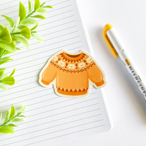Cute Fair Isle Knit Sweater Waterproof Matte Vinyl Sticker