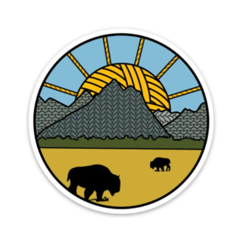 Grand Teton Knitional Park Knitting Sticker