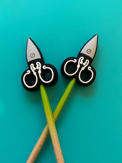 Knitting Needle Point Protectors Scissors