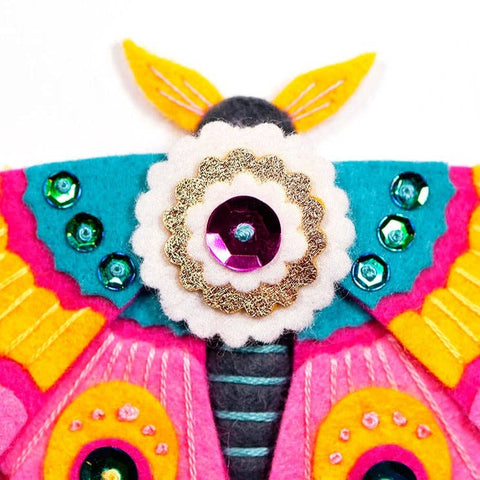 Pink Moth Felt Ornament Kit