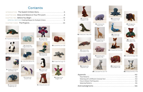 Swatch Critters from the Pin Loom: Step-by-Step Instructions