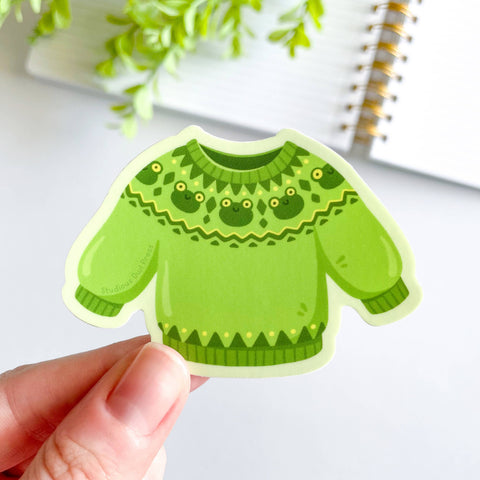 Cute Fair Isle Knit Sweater Waterproof Matte Vinyl Sticker