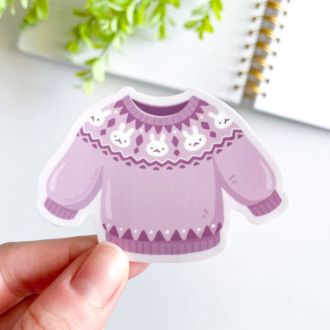 Cute Fair Isle Knit Sweater Waterproof Matte Vinyl Sticker