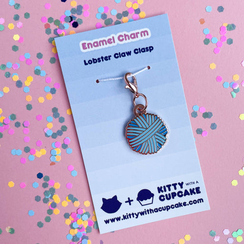 Blue Yarn Ball Charm