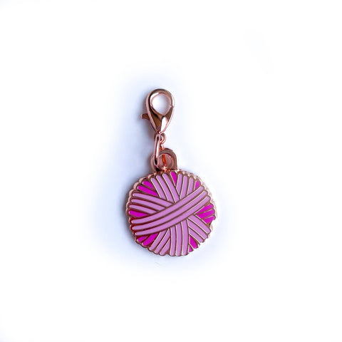 Pink Yarn Ball Charm