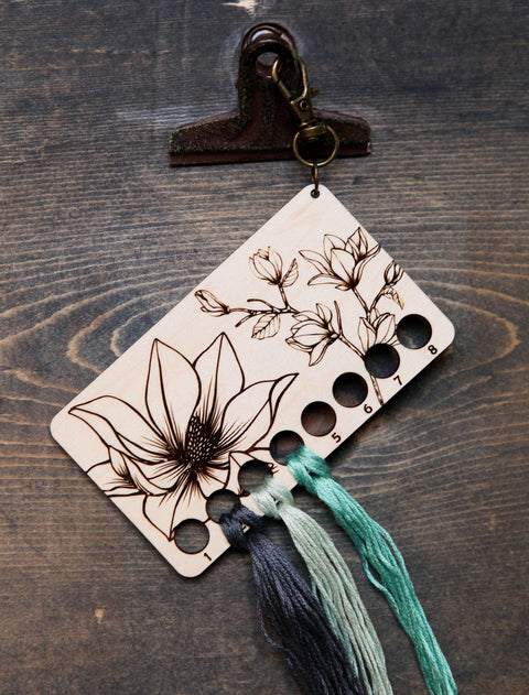 Magnolia Embroidery Floss Storage Holder - Maple Wood