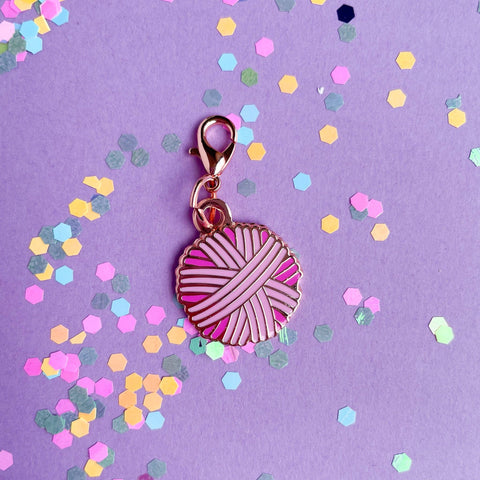 Pink Yarn Ball Charm