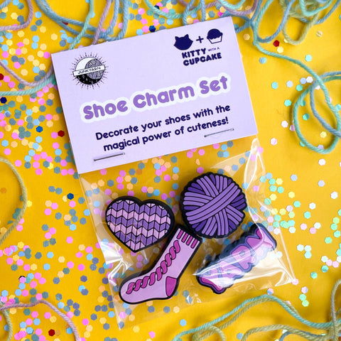 Yarn Love Pink/Purple Shoe Charm Set