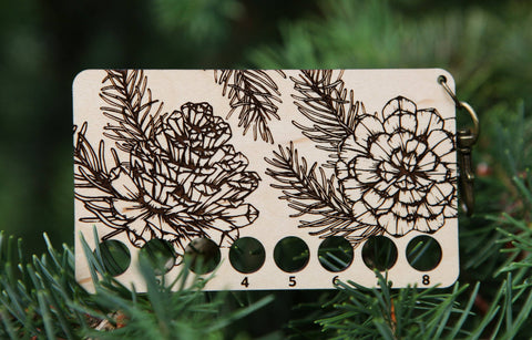 Pine Tree Embroidery Floss Storage Holder - Maple Wood