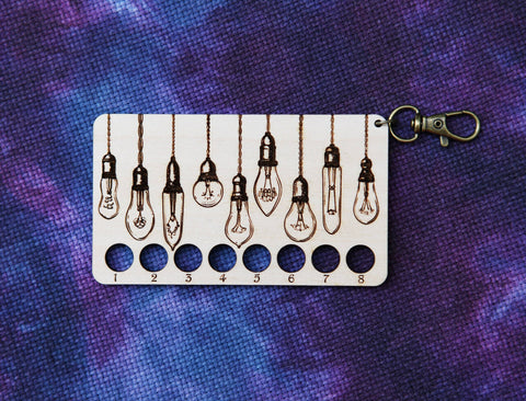 Edison Bulb Embroidery Floss Storage - Maple Wood Rectangle